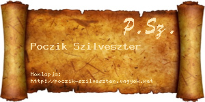 Poczik Szilveszter névjegykártya