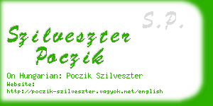 szilveszter poczik business card